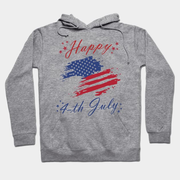 Happy 4-th of July Independence Day Hoodie by NuttyShirt